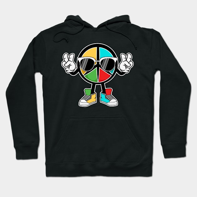 Peace sign hand Cool Glasses Hoodie by ssflower